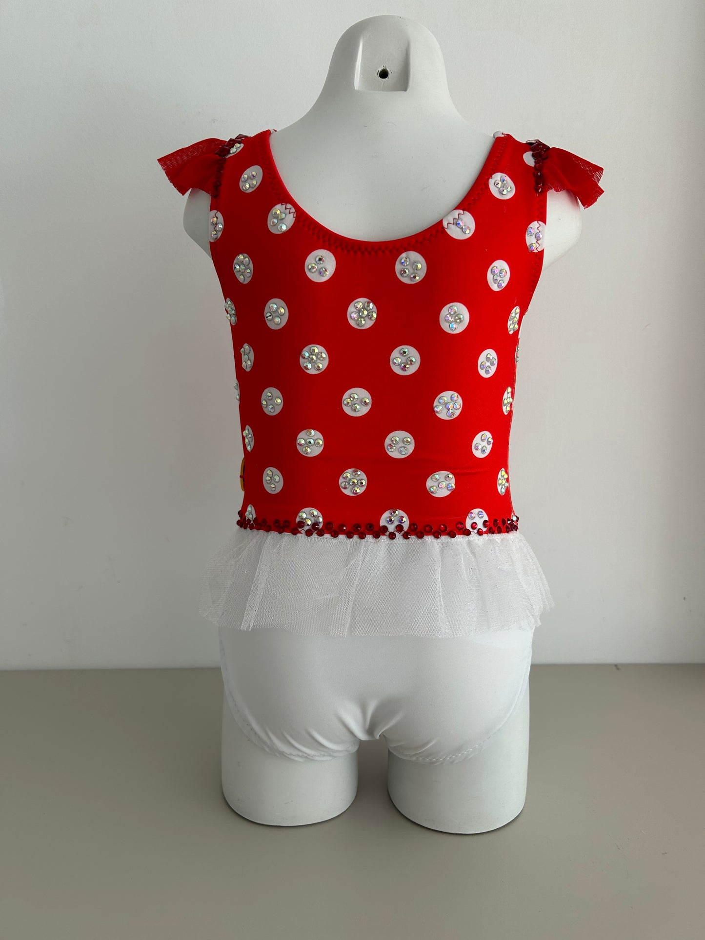 Maillot lunares rojo y blanco ~ Talla 6