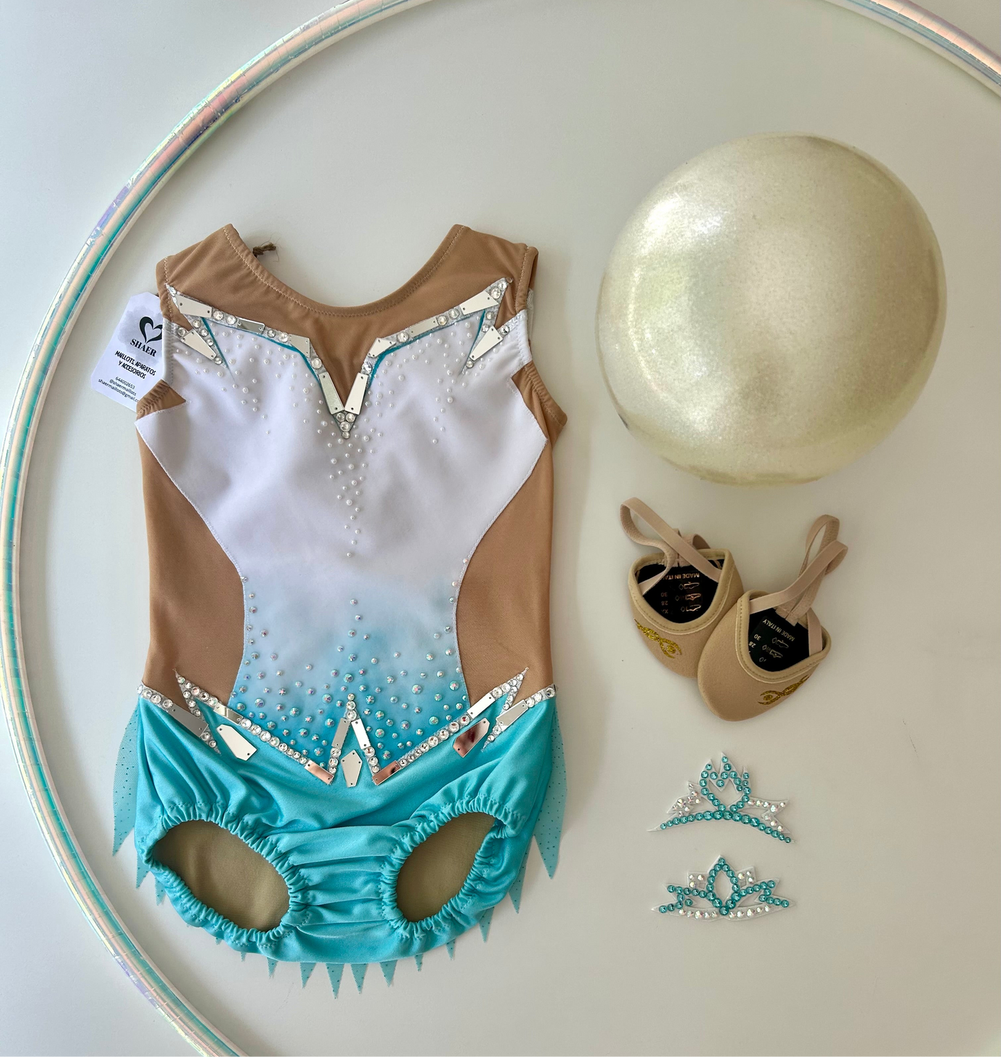 Maillot blanco y azul ~ Talla 10