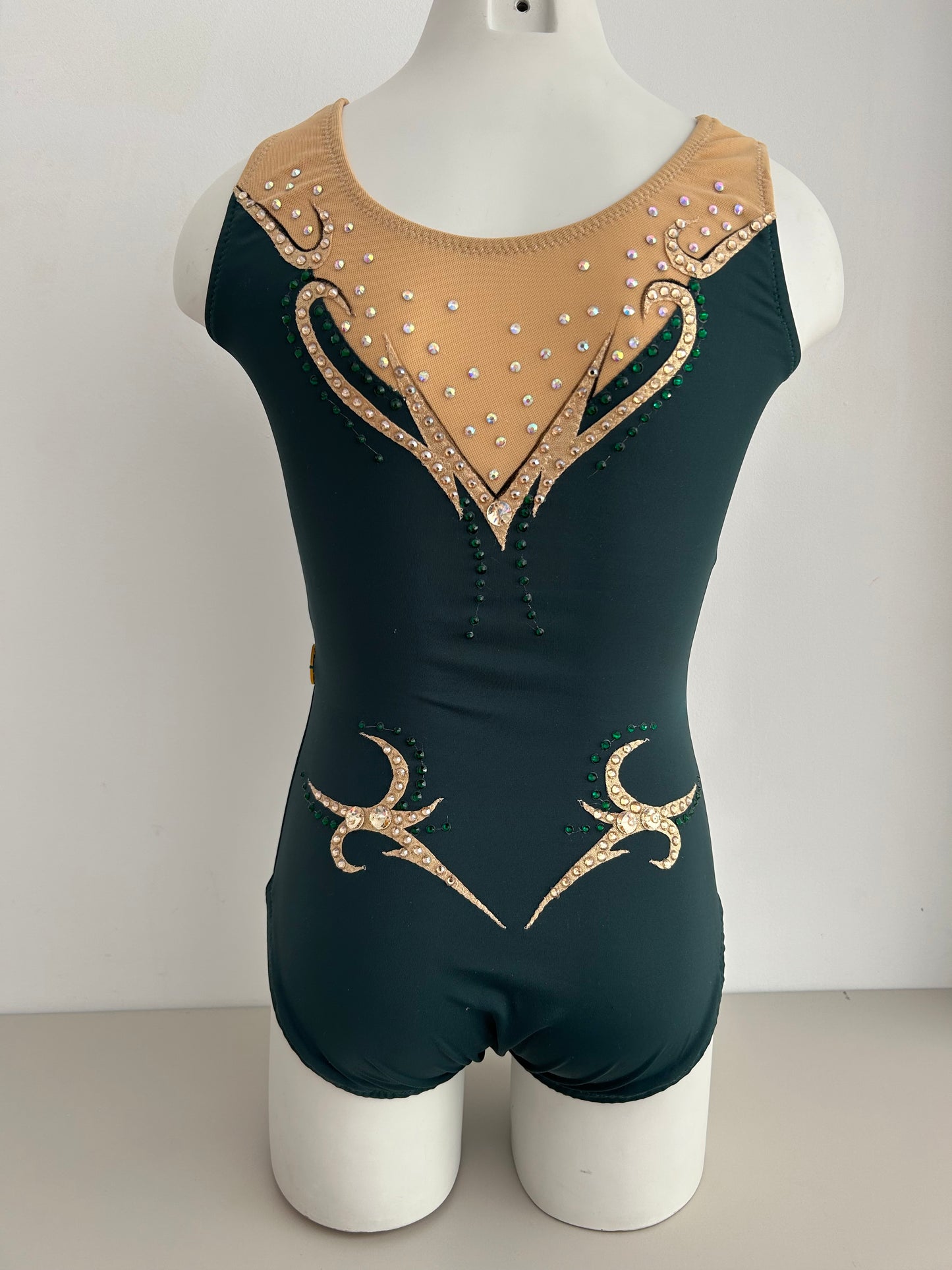 Maillot verde oscuro y dorado~ Talla 14