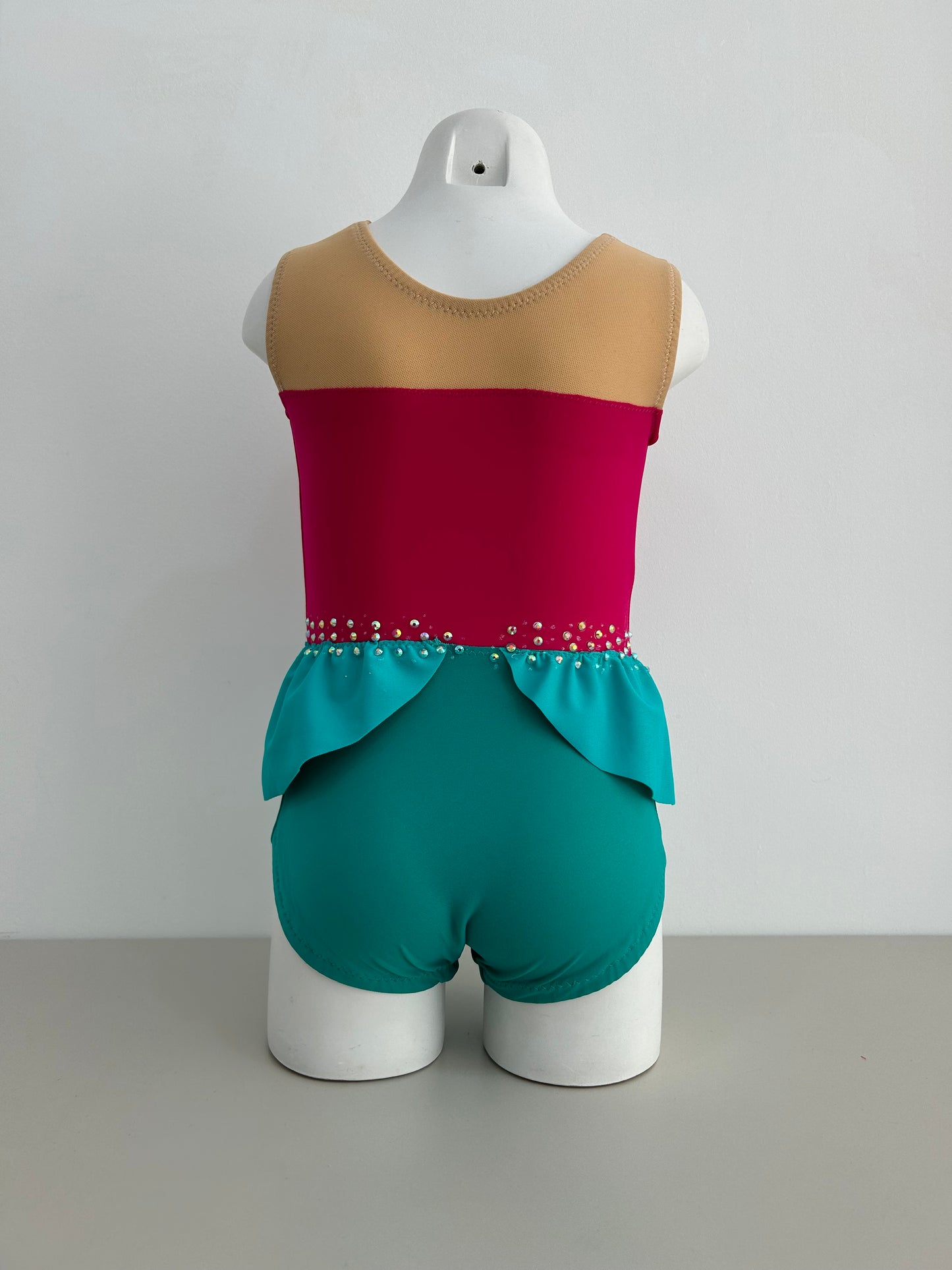 Maillot fucsia y azul verdoso ~ Talla 6
