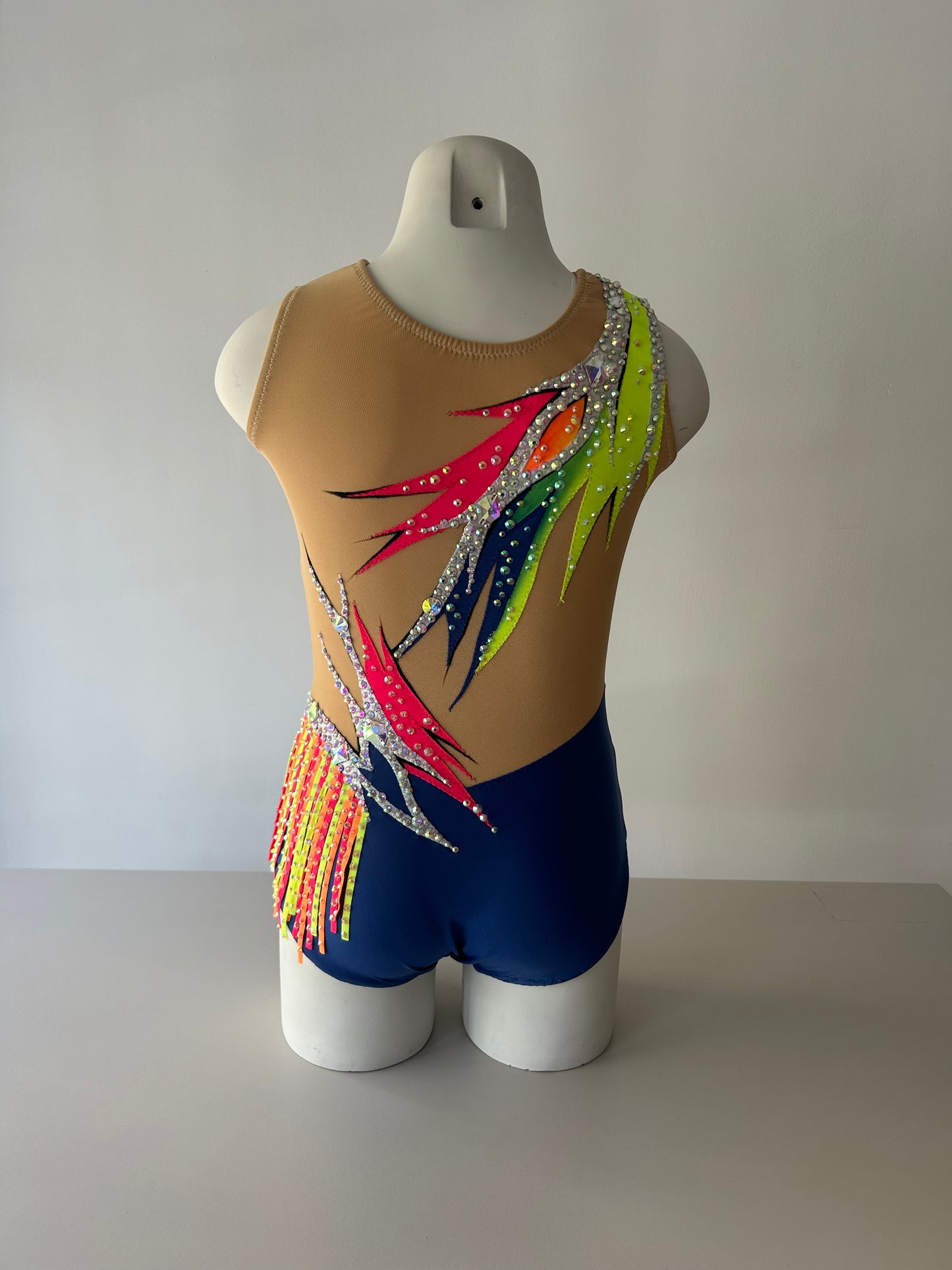 Maillot azul, amarillo y rosa ~ Talla 10