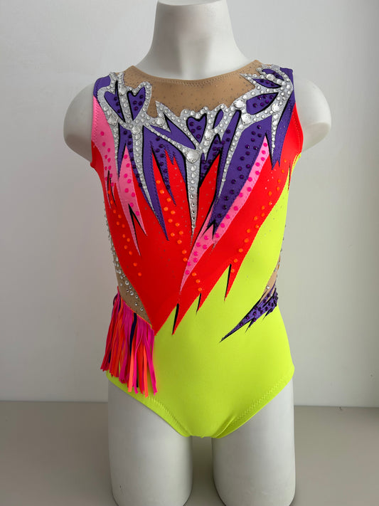 Maillot flúor con flecos ~ Talla 14