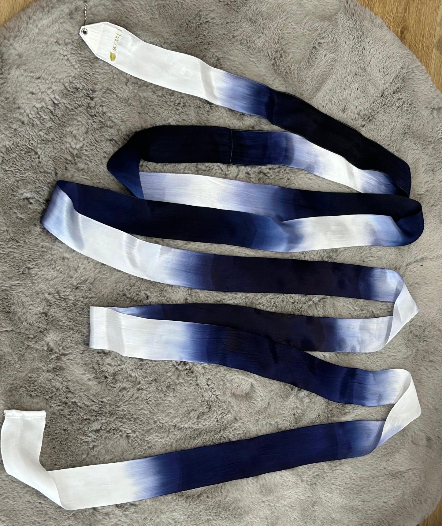Cinta Chacott azul y blanca - teñida a mano 5m