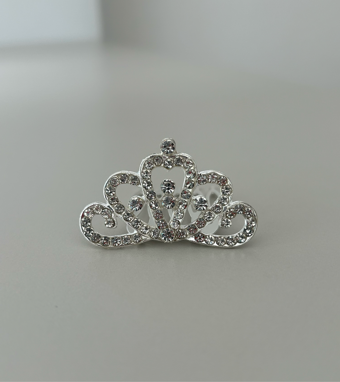 Adorno de moño - coronita metal plateada