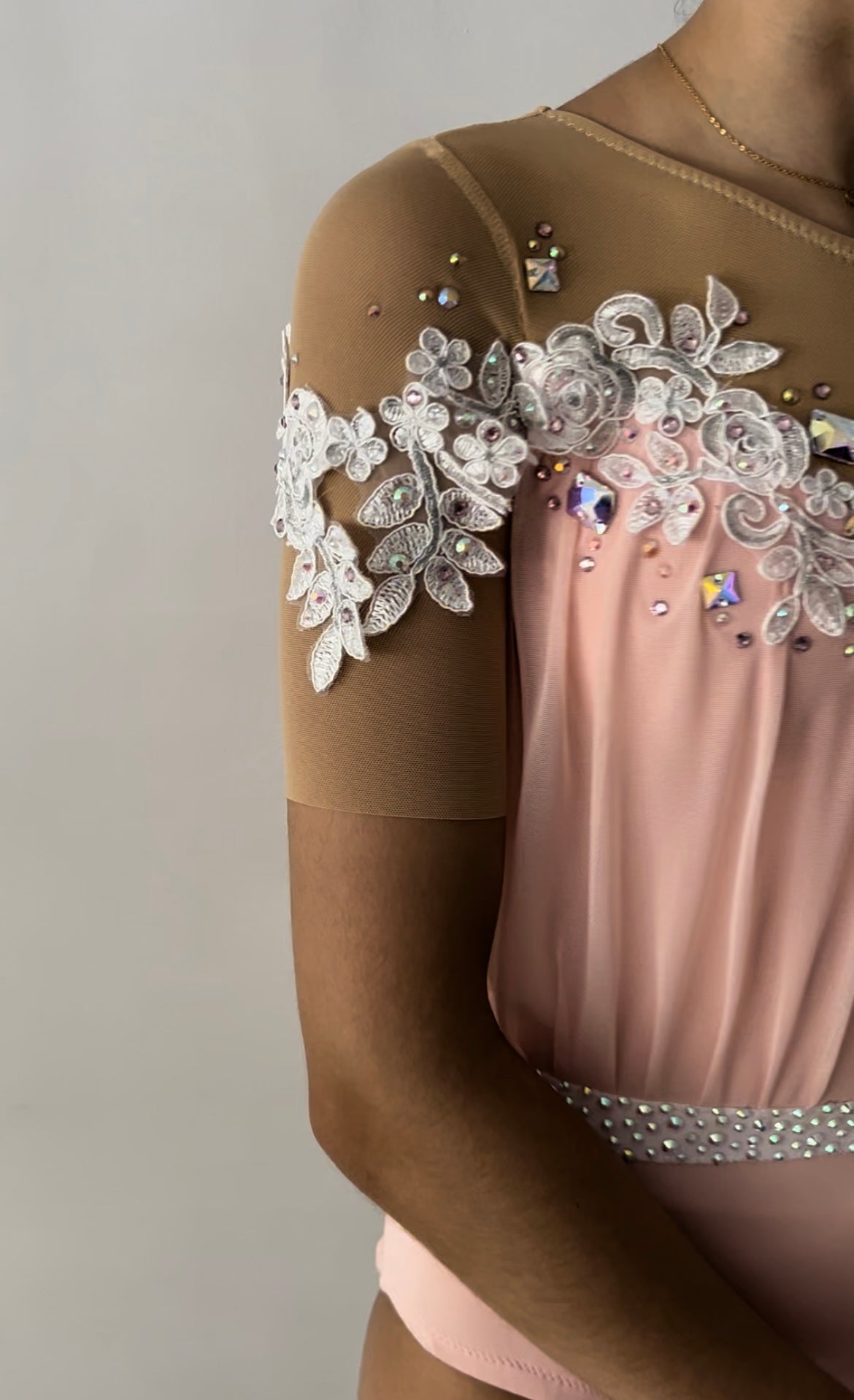 Maillot rosa fruncido ~ Talla 16