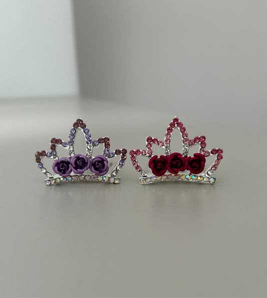 Adorno de moño - coronita metal de flores