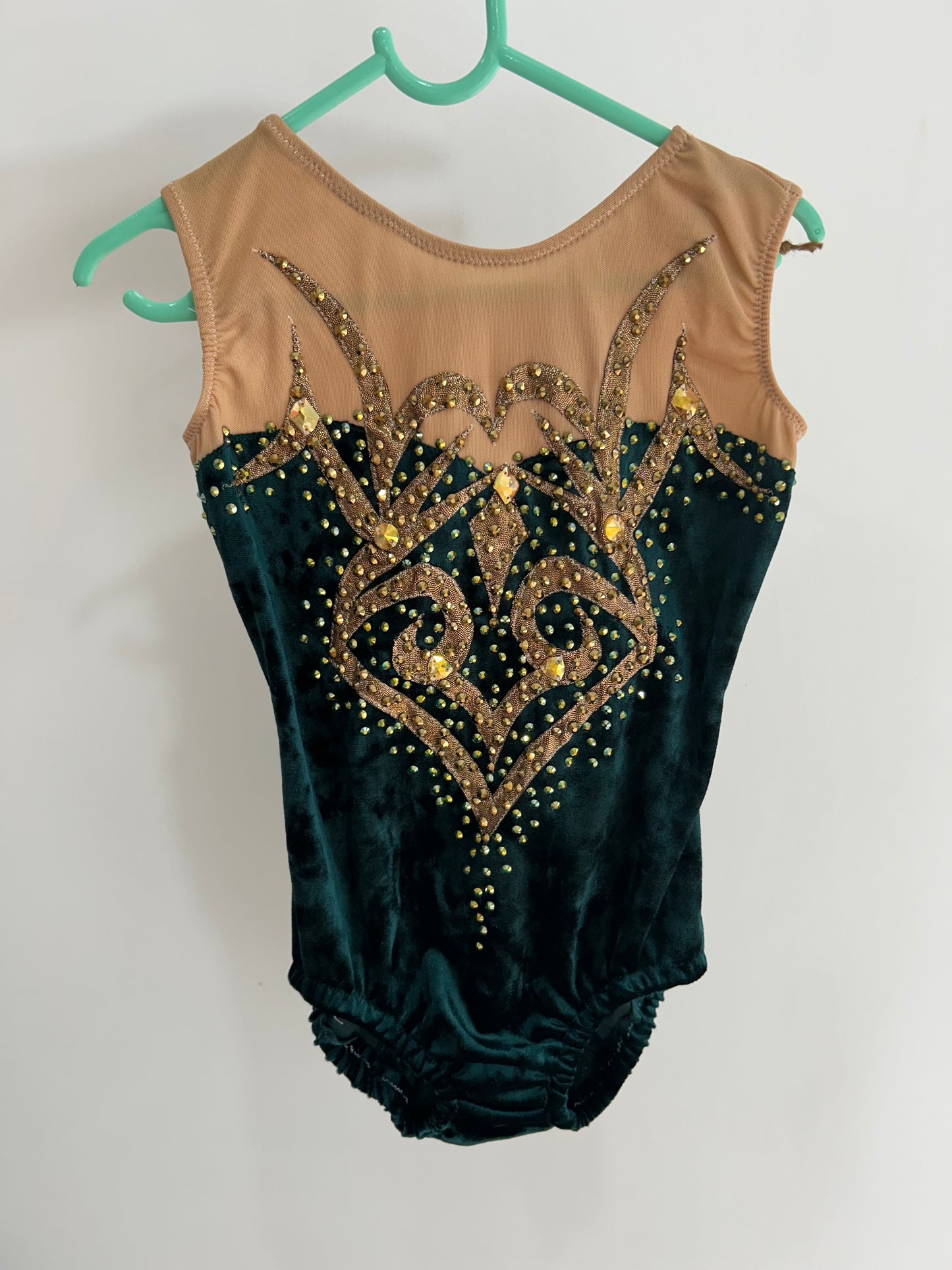 Maillot dorado y verde terciopelo ~ Talla 12