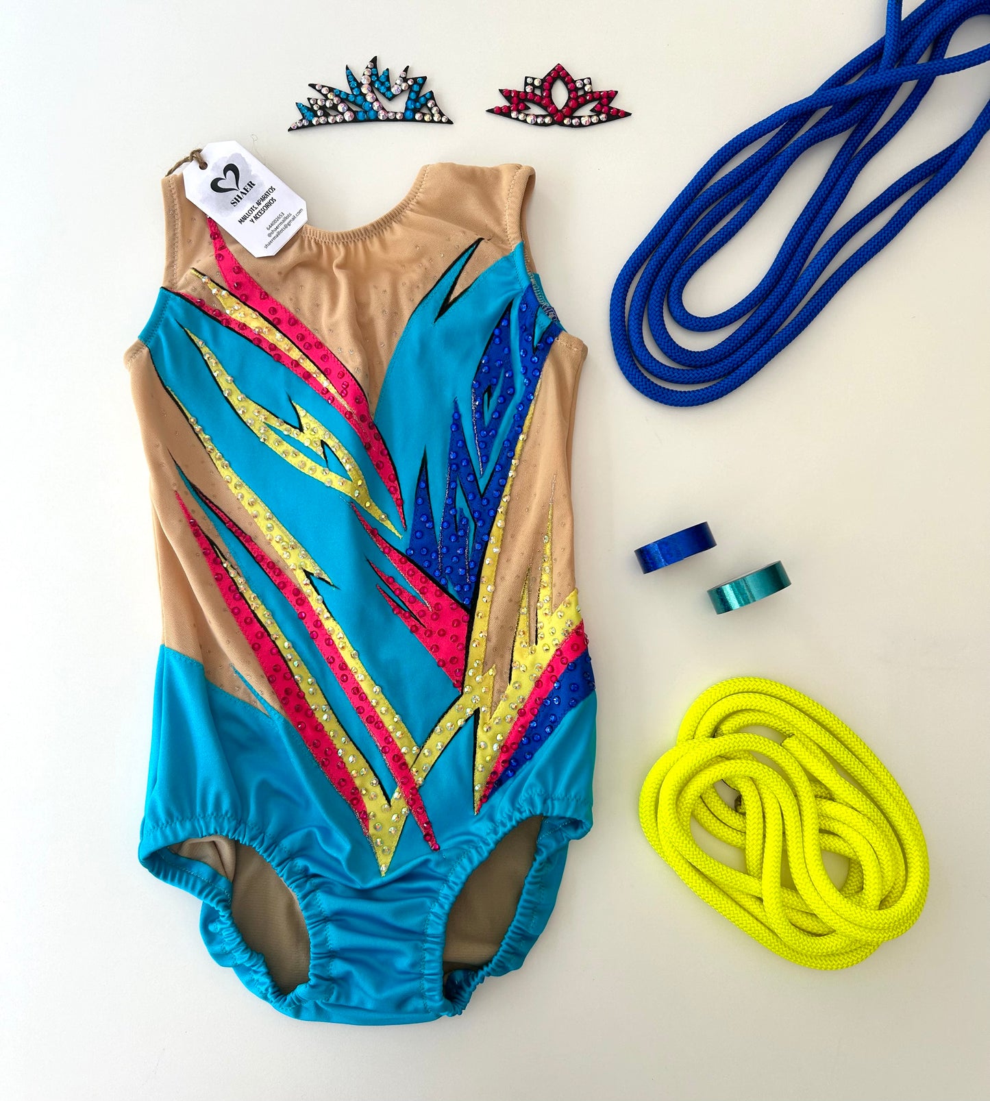 Maillot azul y colores ~ Talla 12