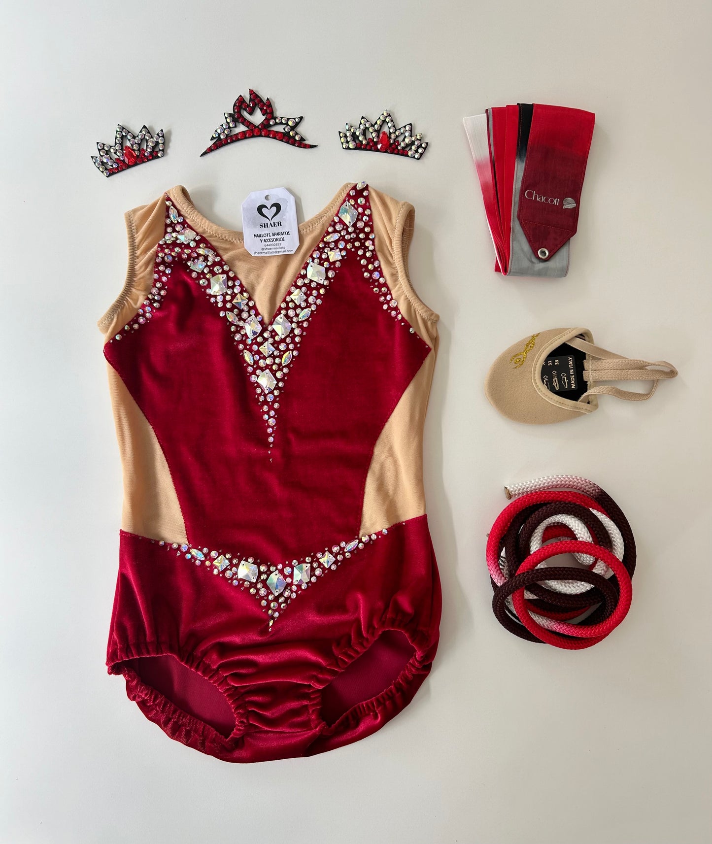 Maillot granate terciopelo ~ Talla 12