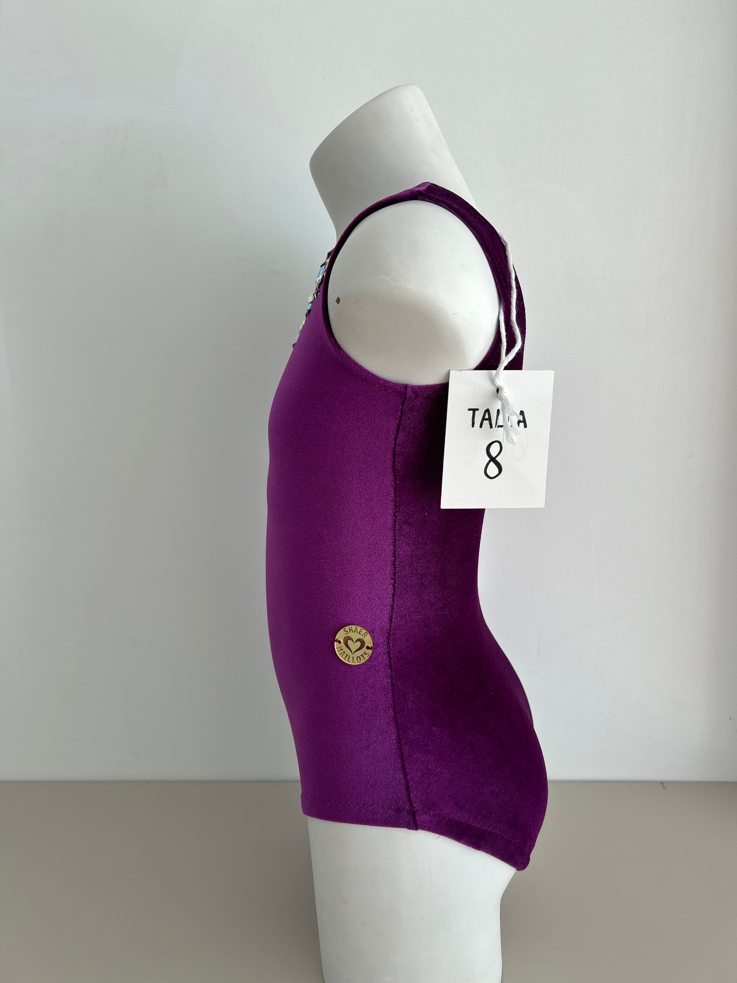 Maillot morado terciopelo ~ Talla 8