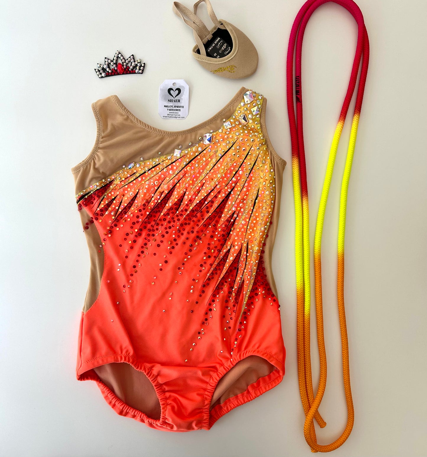 Maillot amarillo y naranja ~ Talla 14