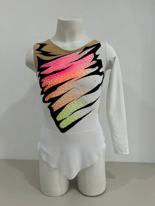 Maillot blanco,negro y flúor ~ Talla 14