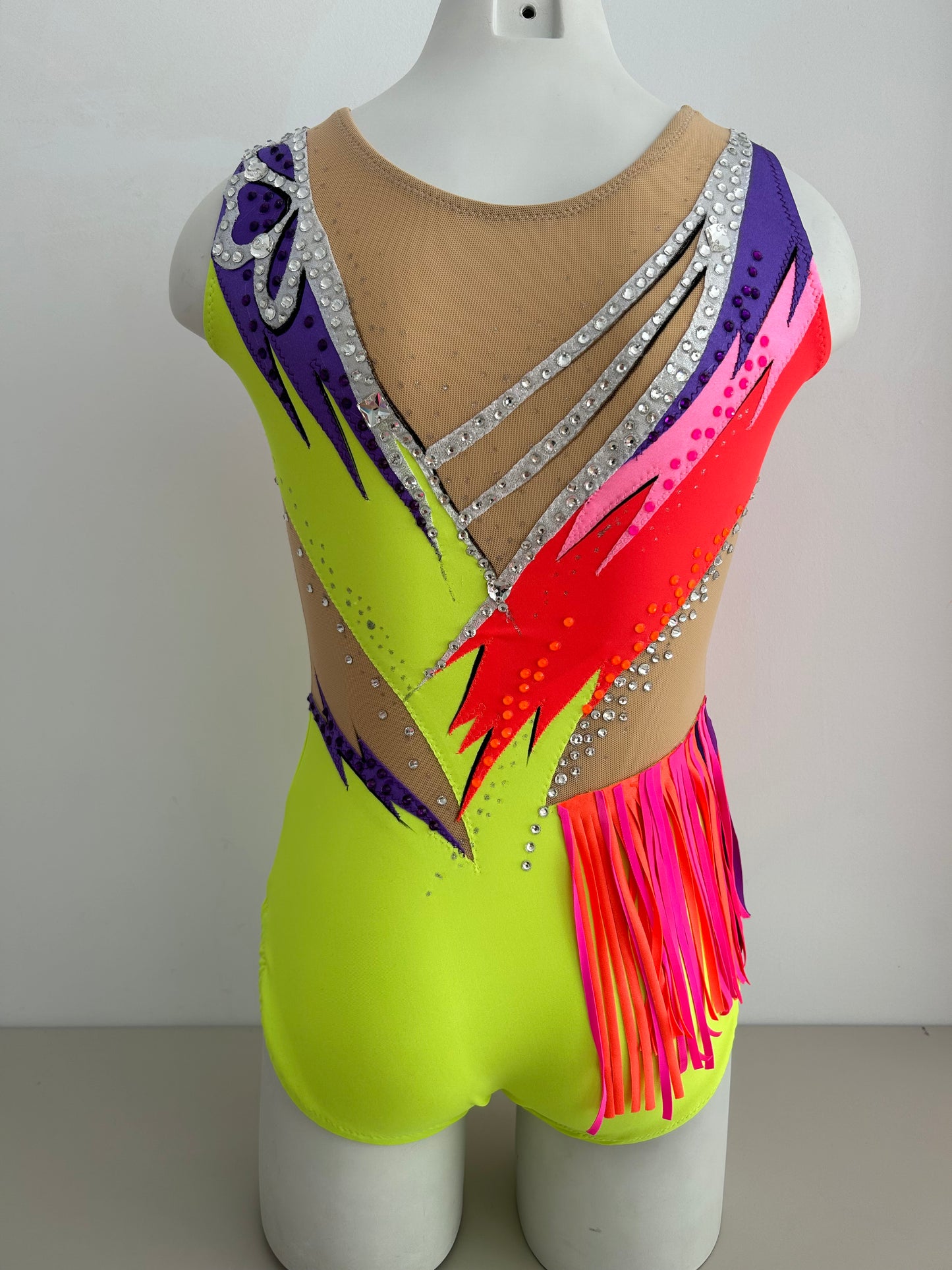 Maillot flúor con flecos ~ Talla 12