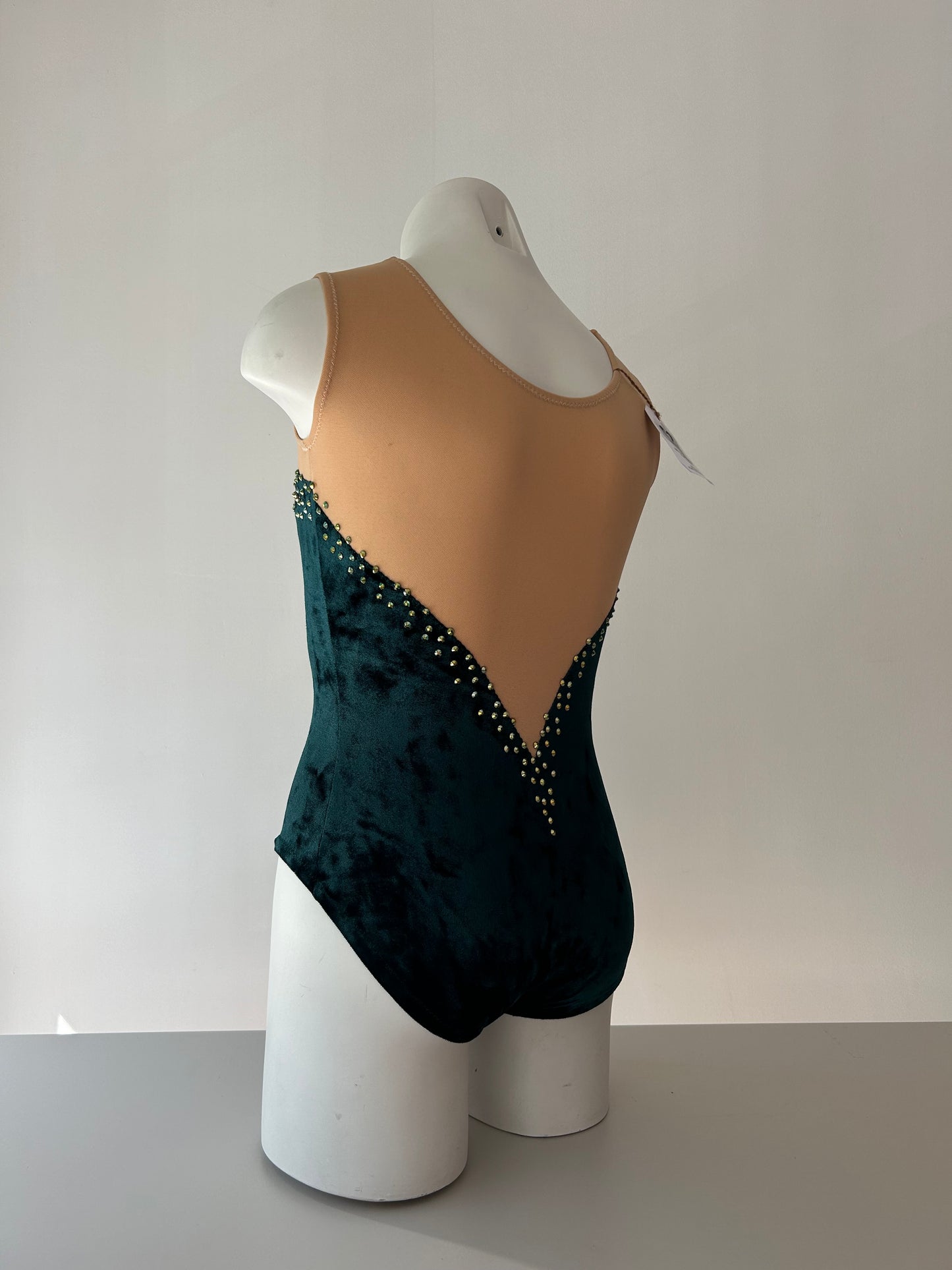 Maillot dorado y verde terciopelo ~ Talla 12