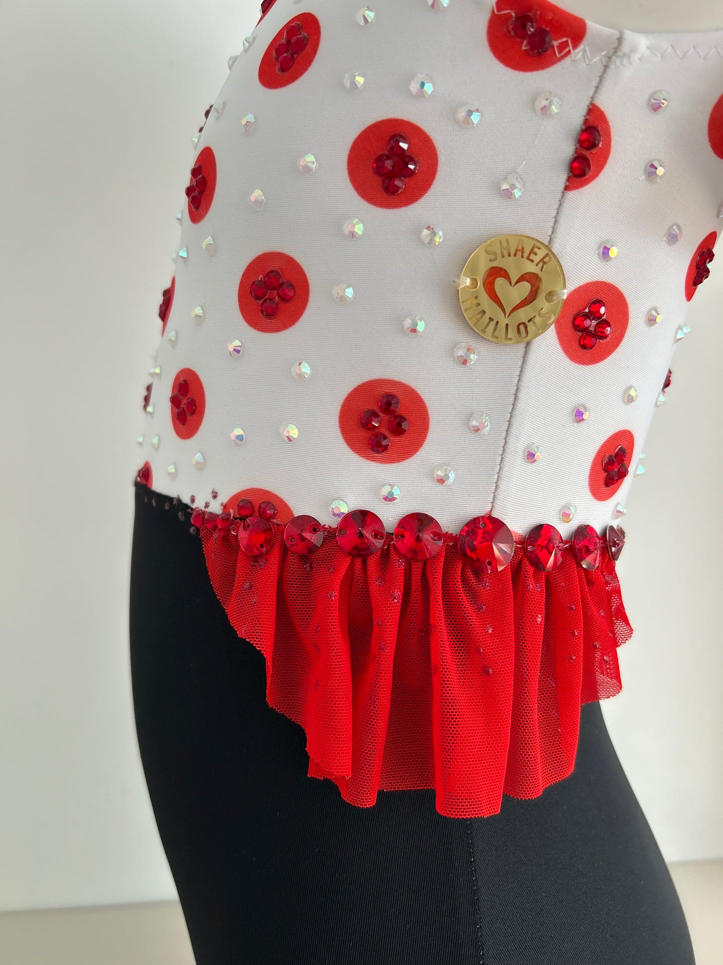 Maillot lunares negro,rojo,blanco ~ Talla 8