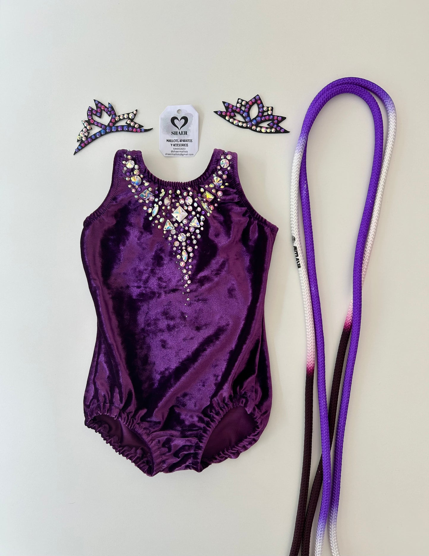 Maillot morado de terciopelo ~ Talla 4