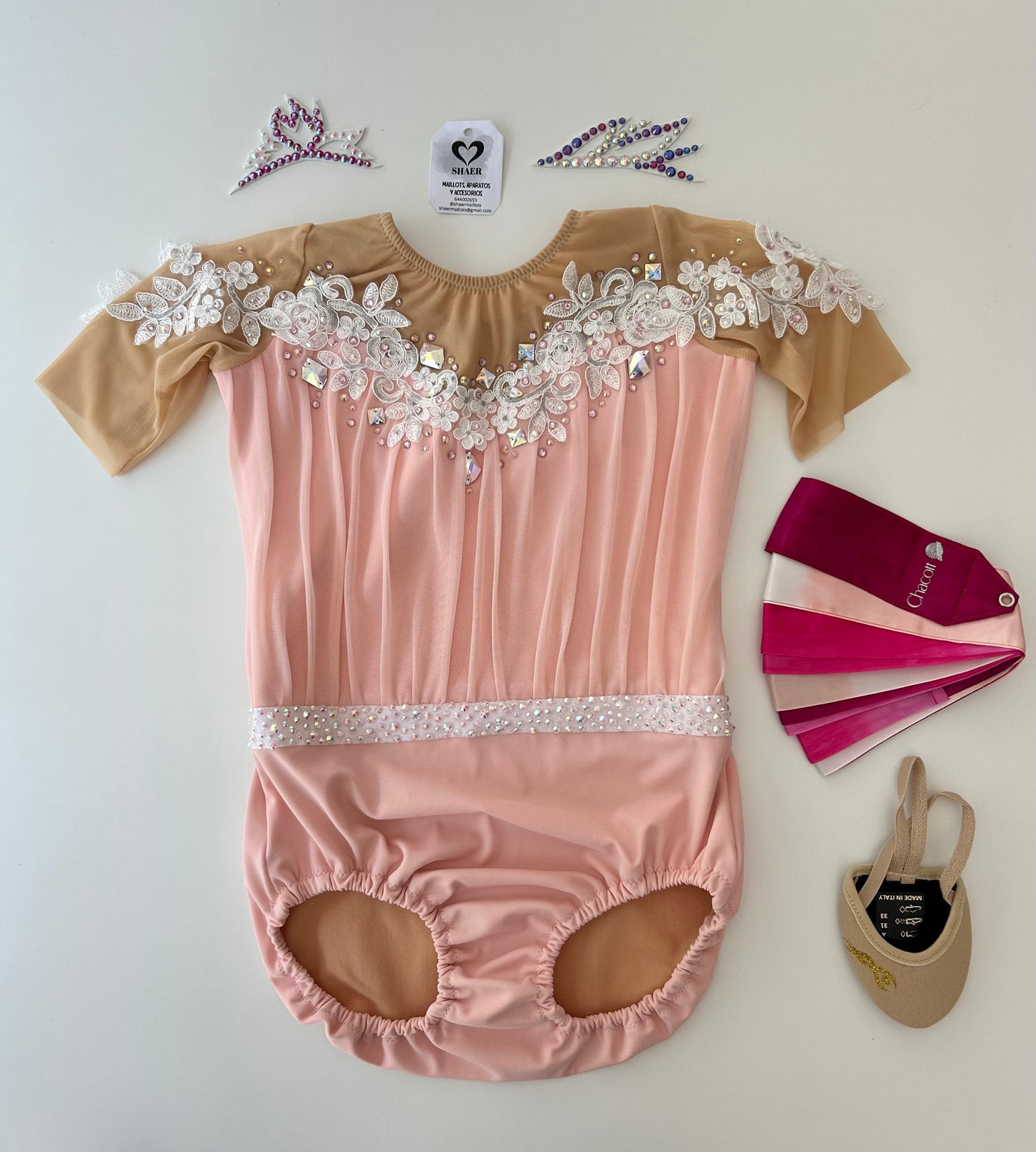 Maillot rosa fruncido ~ Talla 16