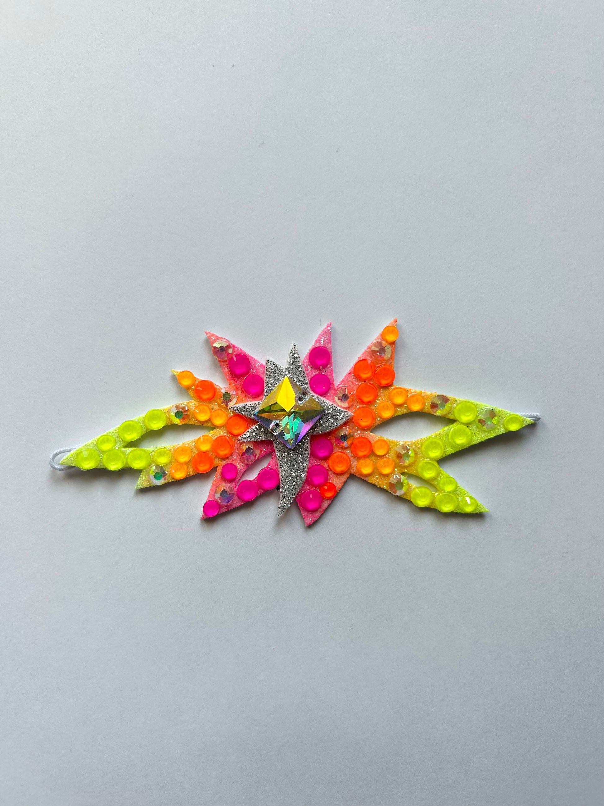 adorno de moño colores fluor para gimnasta de gimnasia ritmica edicion limitada shaer amarillo naranja rosa plata aurora boreal