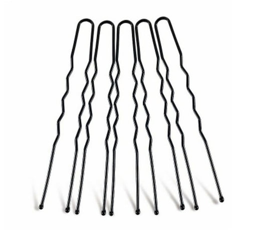 Horquillas doradas marrones y plateadas de punta redondeada y forma abierta