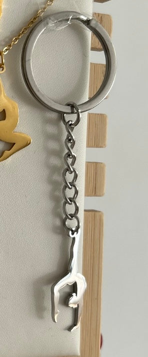 llavero regalo para gimnasta color plata