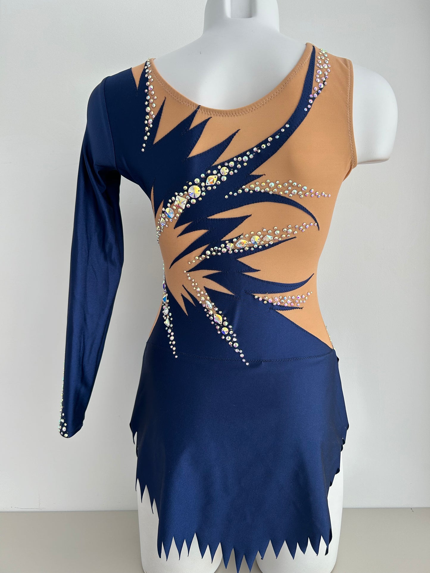 malla mallot maillots shaer tienda de gimnasia ritmica en madrid azul marino manga
