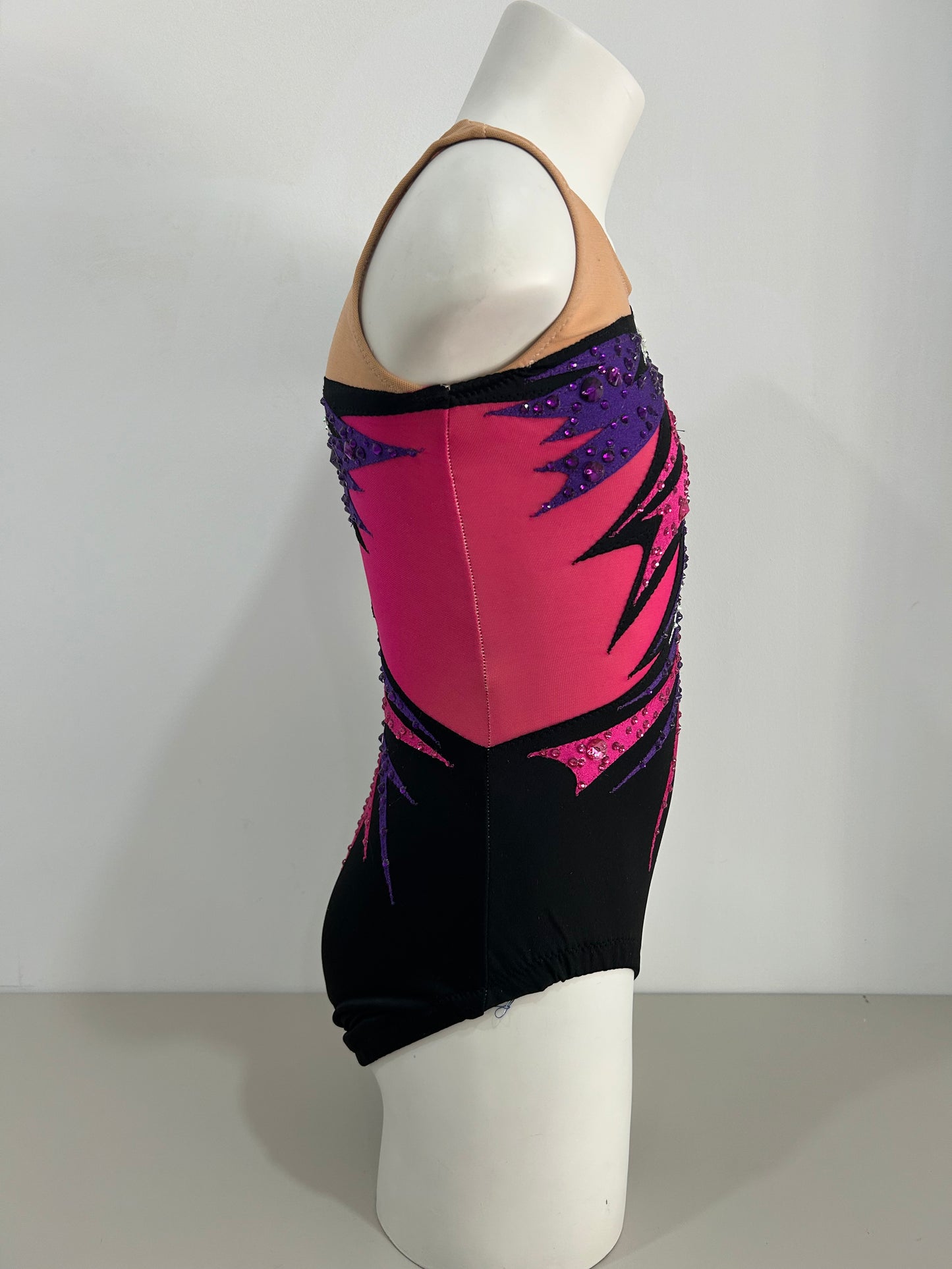 malla mallot maillots shaer tienda de gimnasia ritmica en madrid lateral maillot fucsia