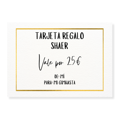 tarjeta regalo para regalar a gimnastas de gimnasia ritmica regala en un momento especial para canjear por cualquier material o maillot que necesites