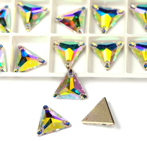 cristales pedruscos de coser forma triangulo triangular aurora boreal alta calidad