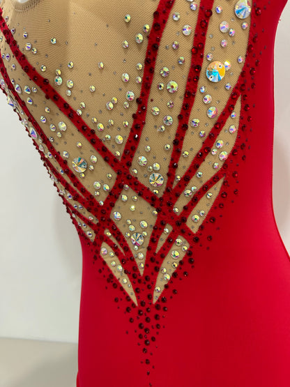 Maillot rojo con espalda cruzada~ Talla 14