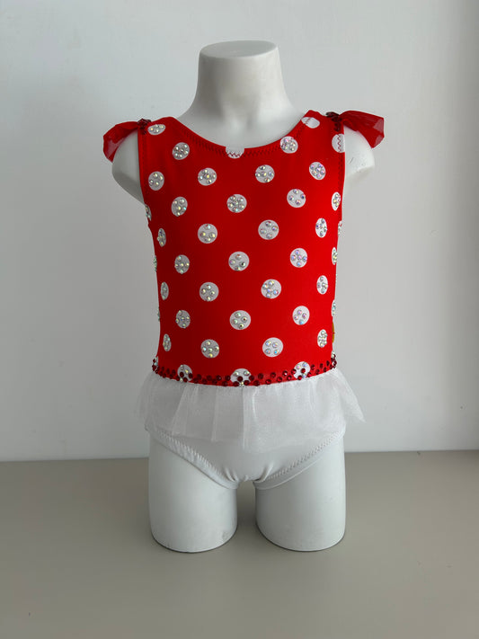 Maillot lunares rojo y blanco ~ Talla 6