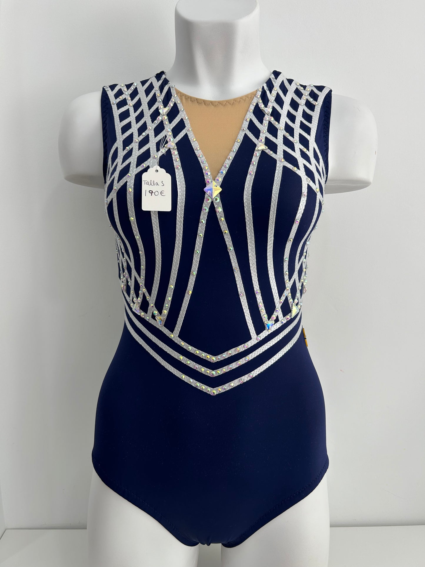 Maillot azul marino y plata ~ Talla S
