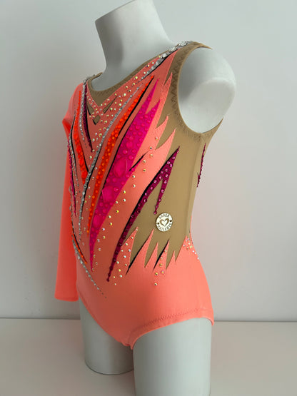 Maillot coral, naranja y plata ~talla 10
