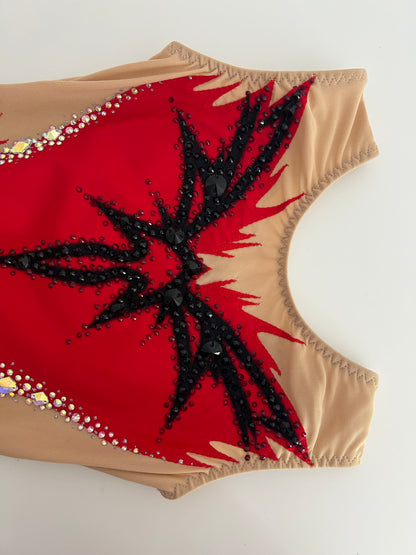 Maillot rojo y negro ~ Talla 16