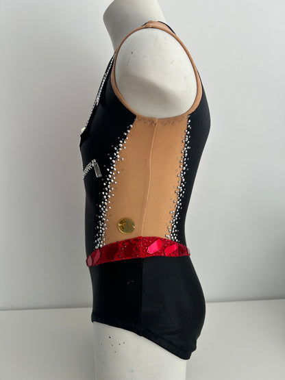 Maillot negro y rojo ~ talla 14