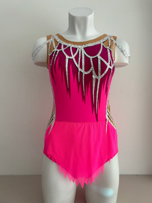 Maillot fucsia, rosa y plata ~ Talla S