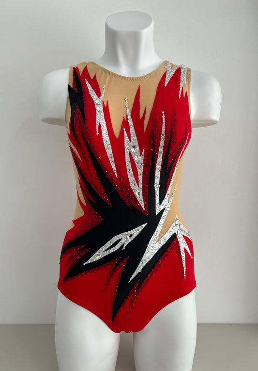 Maillot rojo y negro ~ Talla 16