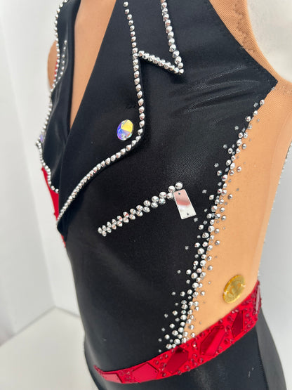 Maillot negro y rojo ~ talla 14