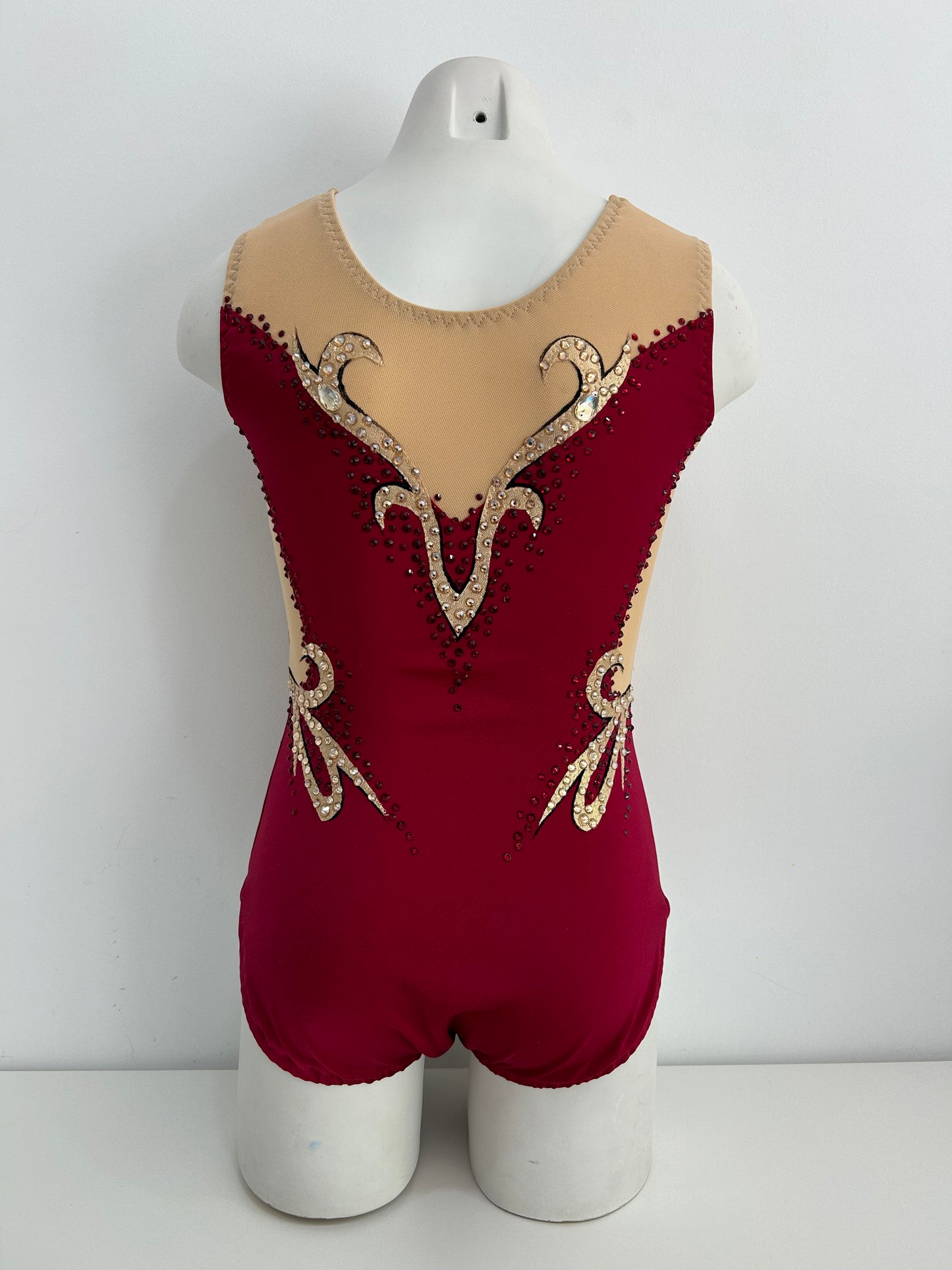 Maillot granate y dorado~ talla 14