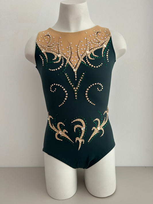 Maillot verde oscuro y dorado~ Talla 14