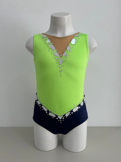 Maillot verde fluor y marino ~ Talla 8