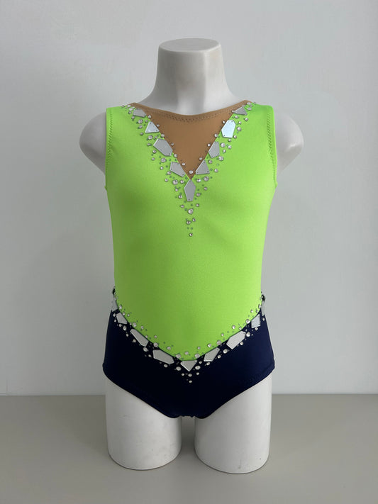 Maillot verde fluor y marino ~ Talla 8