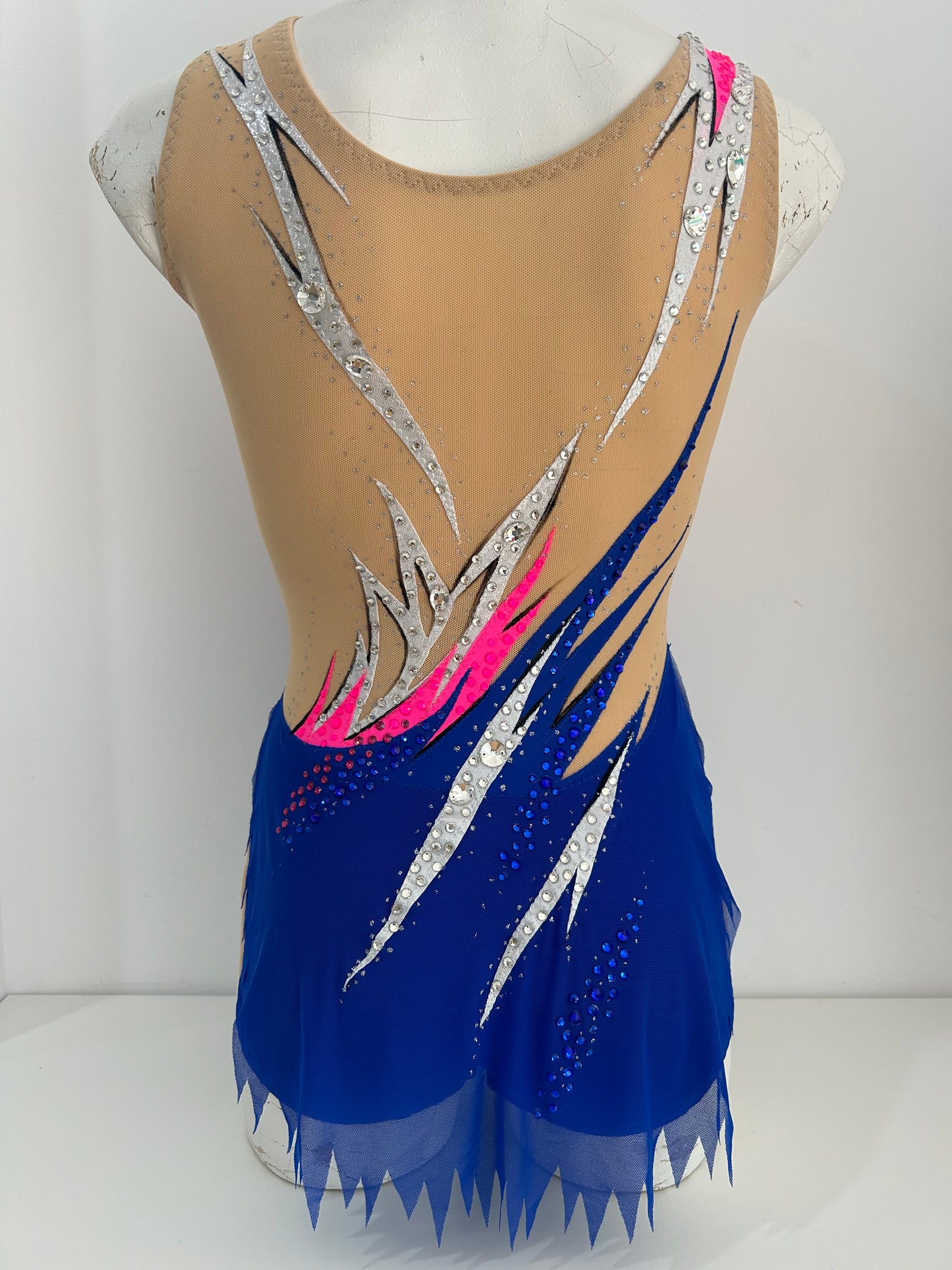 Maillot azul, rosa plata ~ talla 16