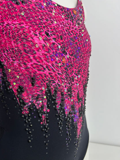 Maillot leopardo fucsia y negro ~ talla 12