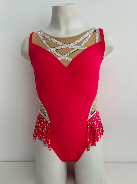 Maillot frambuesa y plata ~ Talla 12