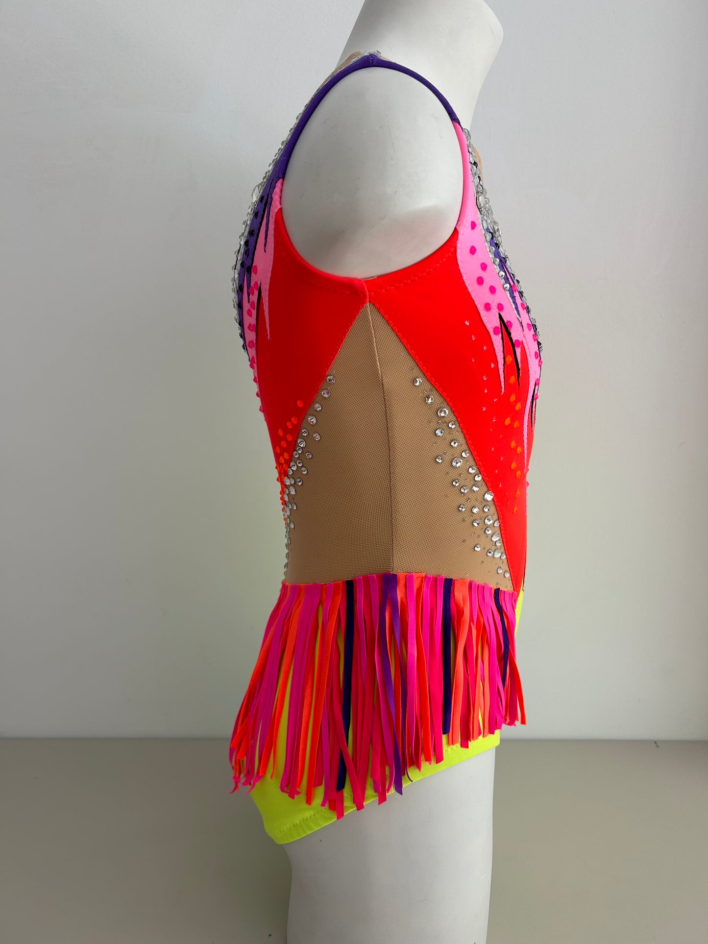 Maillot flúor con flecos ~ Talla 12