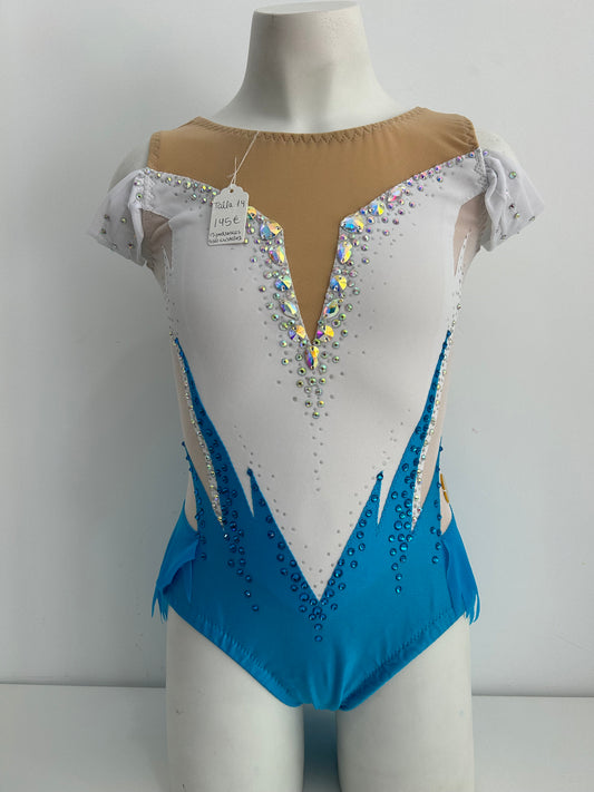 Maillot blanco y azul ~ talla 14