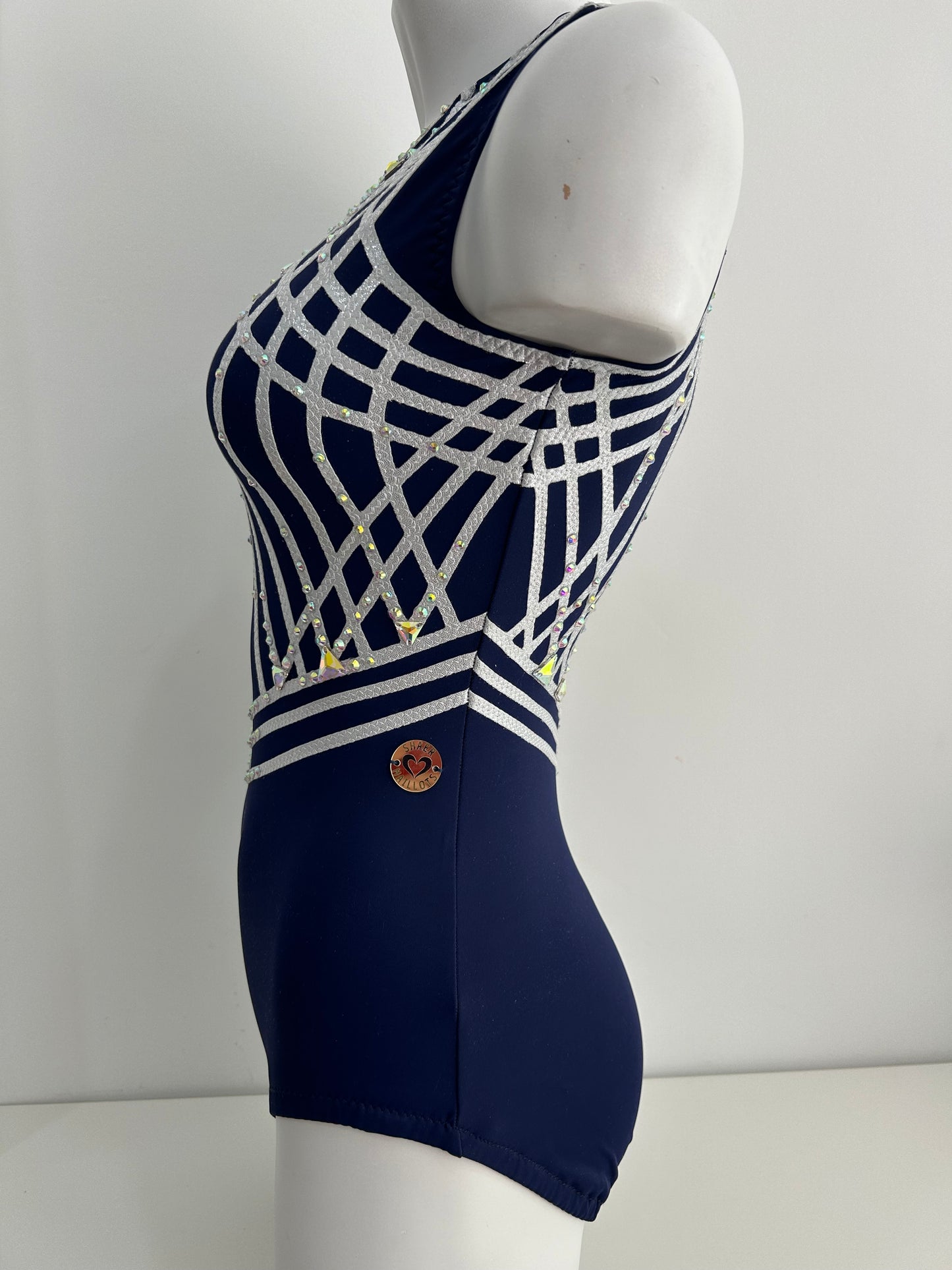 Maillot azul marino y plata ~ Talla S