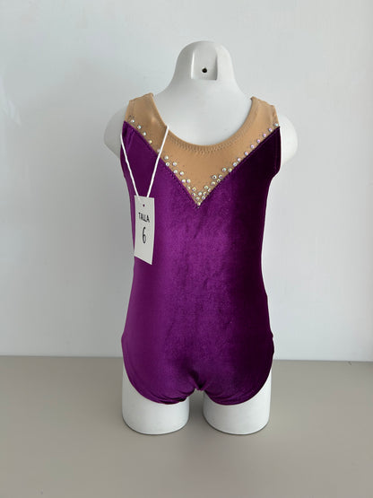Maillot morado de terciopelo ~ Talla 6