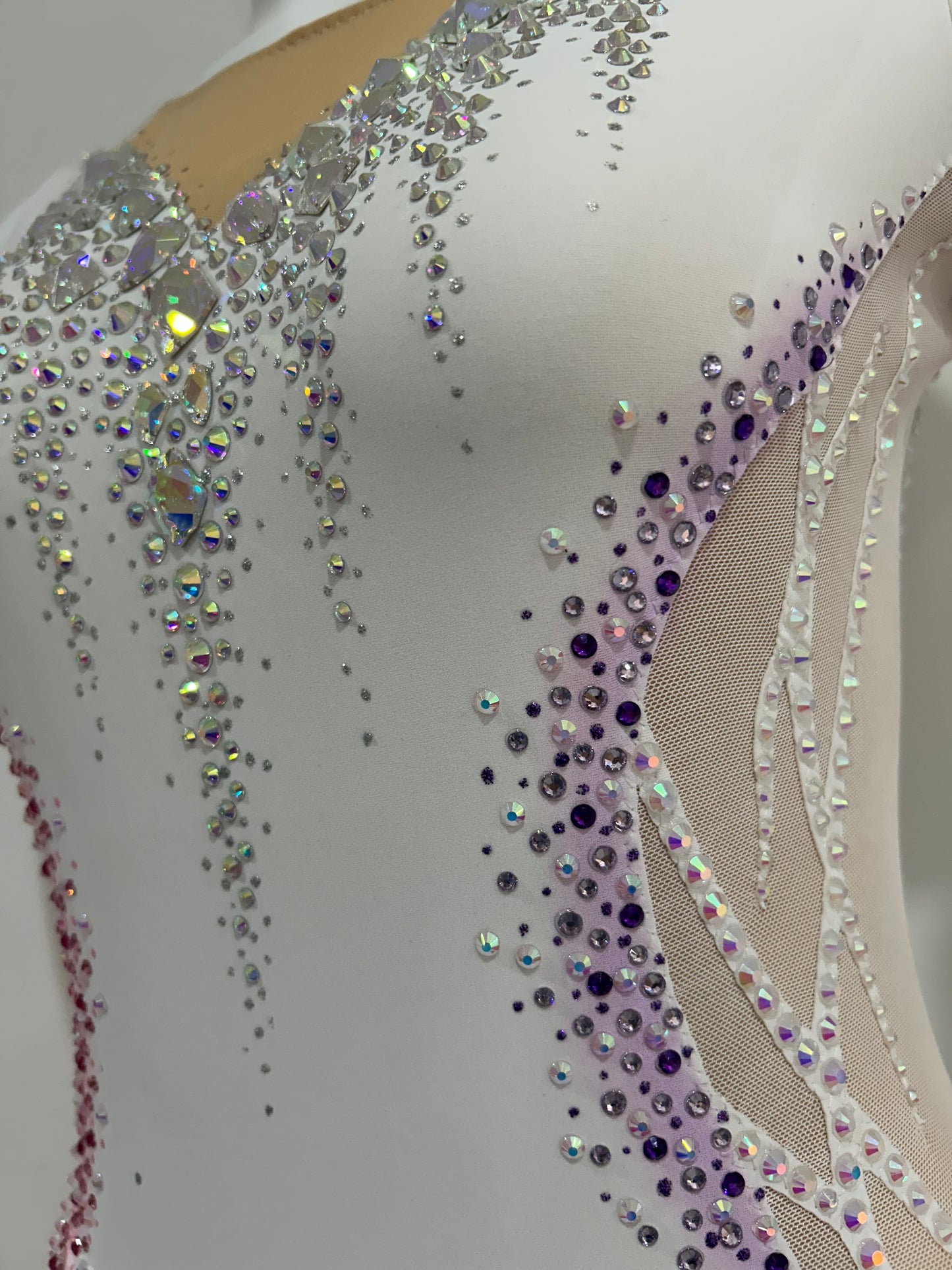 Maillot blanco, morado y rosa~ Talla S