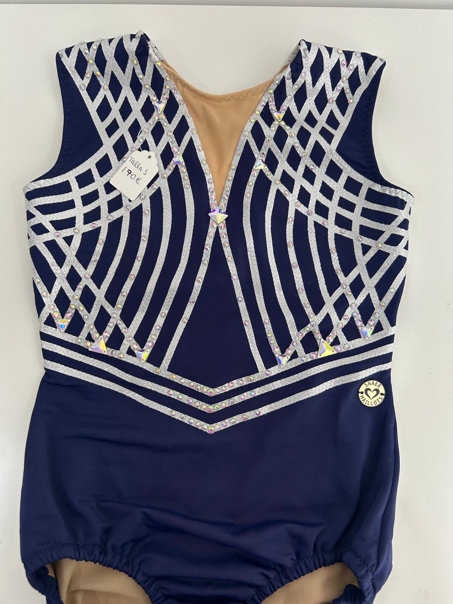 Maillot azul marino y plata ~ Talla S